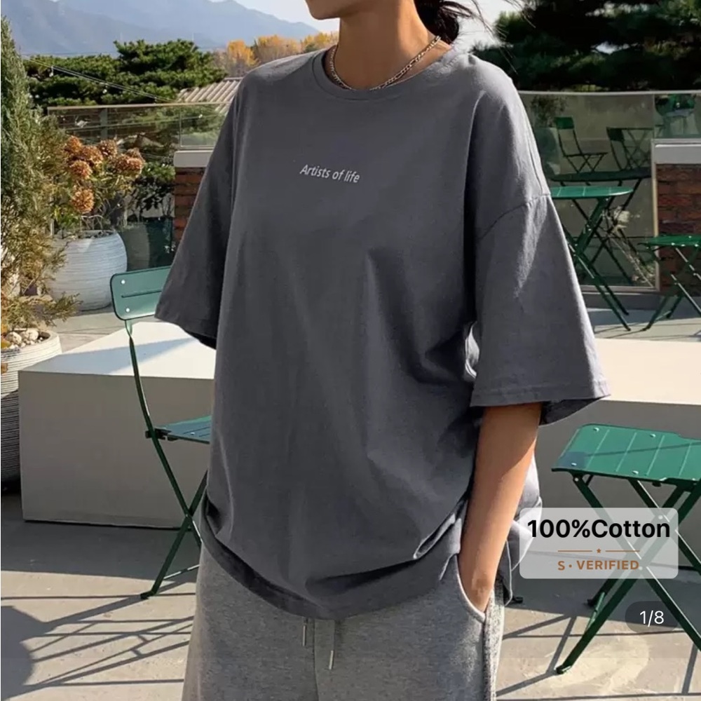 SHEIN Gray Short Sleeve Tee